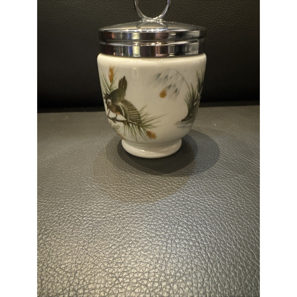 Vintage Royal Worcester Porceain Egg Coddler England Birds 3 1/4 in 6 oz - Picture 2 of 10
